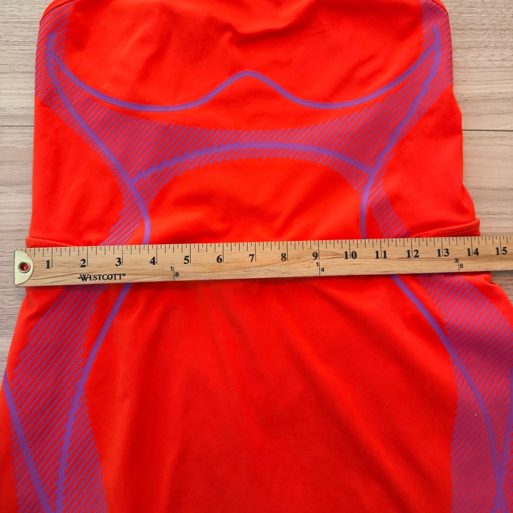 Adidas Stella McCartney Truepace Mini Dress Athletic Medium Orange Vibrant Fun - Picture 7 of 11